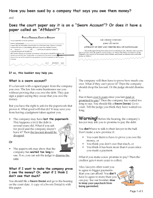 Tennessee Sworn Denial Form