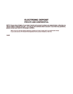 Electronic Deposit Authorization Form