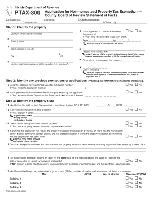 Illinois Non-Homestead Property Tax Exemption Application