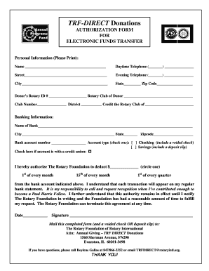 TRF-DIRECT Donations Authorization Form