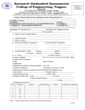 College Admission Application Form