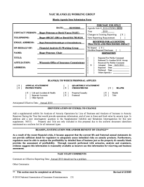 NAIC Annual Statement Blank Life Health Supplement