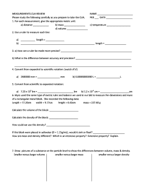 CUA Review Measurement Form