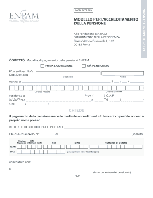 Modello per l’accreditamento della pensione