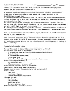 Nuclear Exploration Unit Lab Report