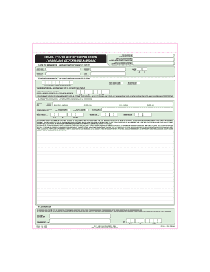 WADA Unsuccessful Attempt Form