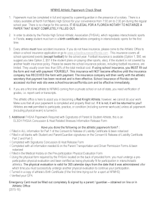 Florida High School Athletic Consent Form