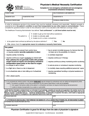 Physician’s Medical Necessity Certification