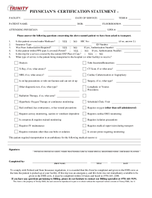 Physician's Certification Statement