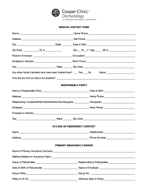 Medical History Form