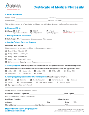 Certificate of Medical Necessity