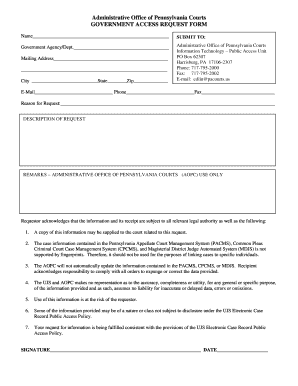 Government Access Request Form