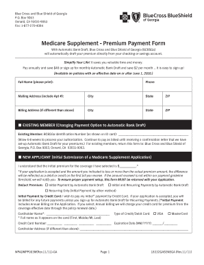 Medicare Supplement Premium Payment Form