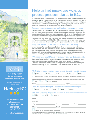 Heritage BC Donation Form
