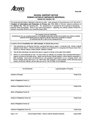 School Support Notice Form 6A