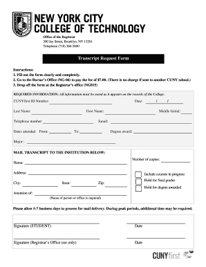 Transcript Request Form