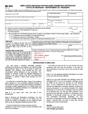 Michigan Withholding Exemption Certificate