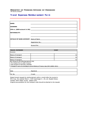 Travel Expenses Reimbursement Form
