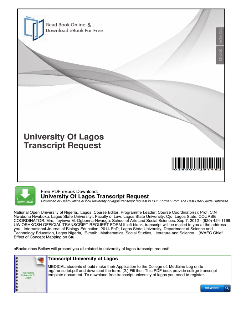 Sample Of Unilag Certificate - Fill Online, Printable, Fillable