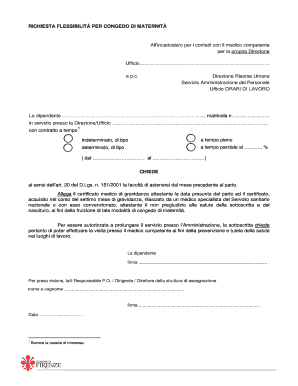 Richiesta flessibilità per congedo di maternità