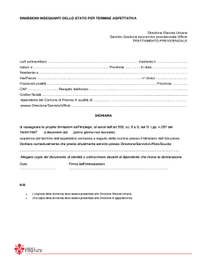 DIMISSIONI INSEGNANTI DELLO STATO PER TERMINE ASPETTATIVA