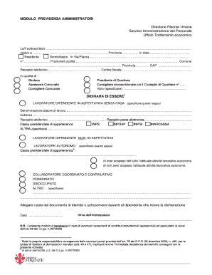 Modulo Previdenza Amministratori