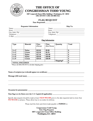 US Flag Request Form