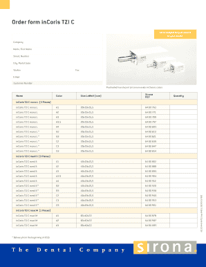inCoris TZI C Order Form