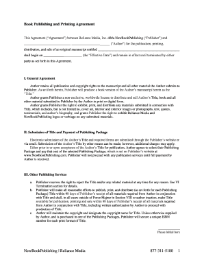 Book Publishing and Printing Agreement