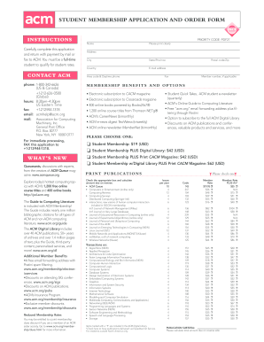 ACM Student Membership Application Form
