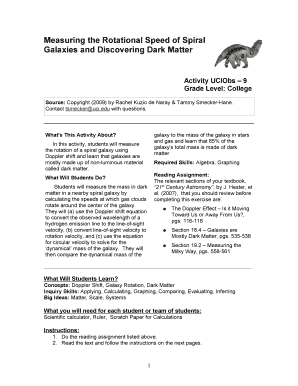 Astronomy Activity: Measuring Galaxy Rotation and Dark Matter