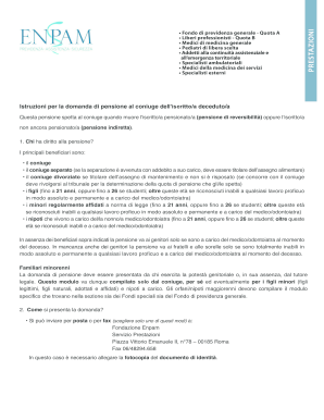 Domanda di pensione per il coniuge del medico/odontoiatra deceduto/a