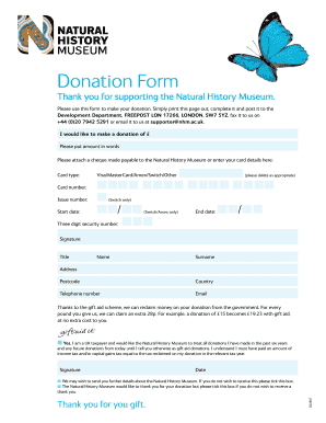 Natural History Museum Donation Form