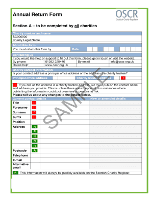 Scottish Charity Annual Return Form