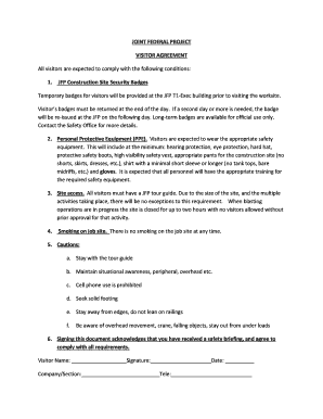 Joint Federal Project Visitor Agreement