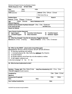 Behavioural Support Services Intake Form