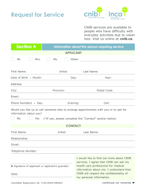 CNIB Service Request Form