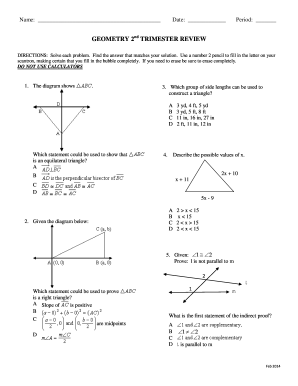 Geometry 2 Trimester Review