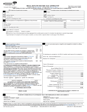 Washington Real Estate Excise Tax Affidavit