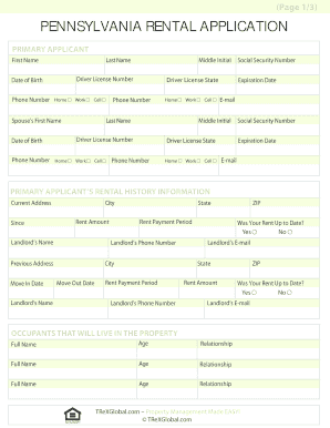 Rental Application Form