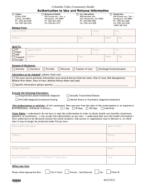 Authorization to Use and Release Information