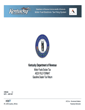 Kentucky Gasoline Dealer Tax Return
