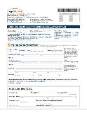 Employee Benefit Membership Application