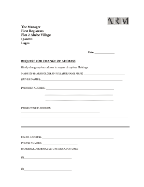 Request for Change of Address