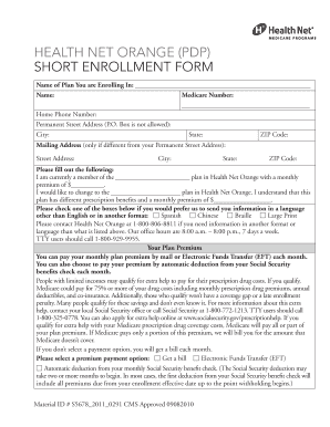 Health Net Orange Medicare Enrollment Form