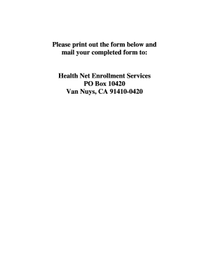 Health Net Medicare Advantage Enrollment Form
