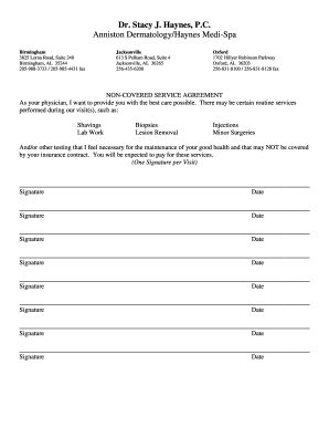 Non-Covered Service Agreement
