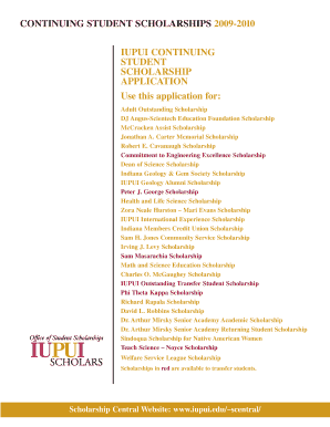 IUPUI Continuing Student Scholarship Application