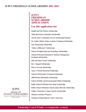 IUPUI Freshman Scholarship Application
