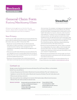 Brecknock Insurance Claim Form